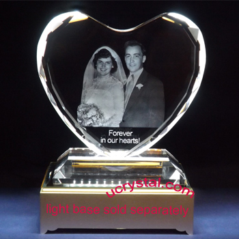 wedding anniversary 3d photo crystal heart XL