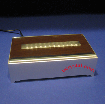 LED lighted base for crystal - 12 LED, white-color rectangular