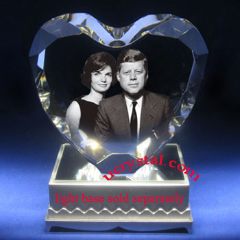 3d photo crystal heart wedding anniversary gift